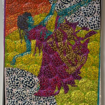 Peinture intitulée "PASSAGE / SCULPTURE…" par Marjinal Artiste Peintre Décalé Français, Œuvre d'art originale, Acrylique Mon…