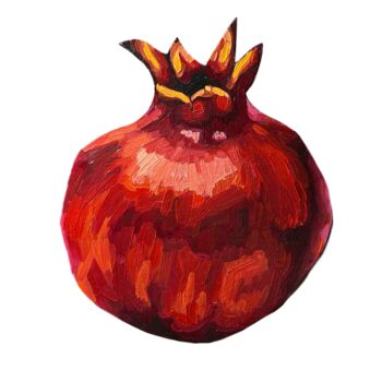Peinture intitulée "Pomegranate" par Vera Tepliakova, Œuvre d'art originale, Huile Monté sur Panneau de bois