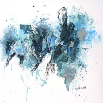 Painting titled "Nu Equin 146t" by Benedicte Gele, Original Artwork, Acrylic Mounted on Wood Stretcher frame