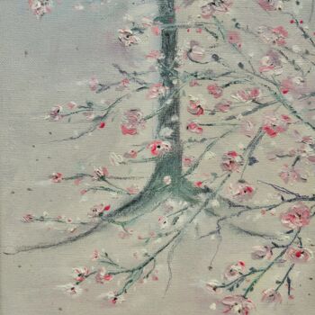 Peinture intitulée "Pink Tree" par Violeta Allaberdieva, Œuvre d'art originale, Acrylique