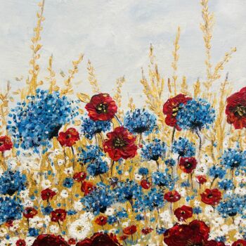 Peinture intitulée "Summer Field" par Violeta Allaberdieva, Œuvre d'art originale, Acrylique