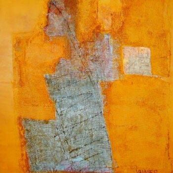 Painting titled "menhir rayé" by Christine Vannier, Original Artwork, Oil