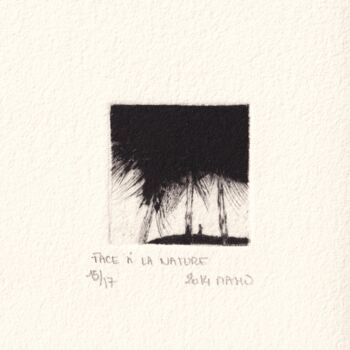 Gravures & estampes intitulée "FACE A LA NATURE" par Dominique Keruzec (Maho), Œuvre d'art originale, Gravure