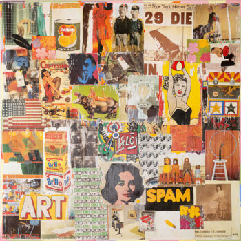 Collages intitulée "Pop Art 2" par Antoine Maume, Œuvre d'art originale, Collages Monté sur Châssis en bois