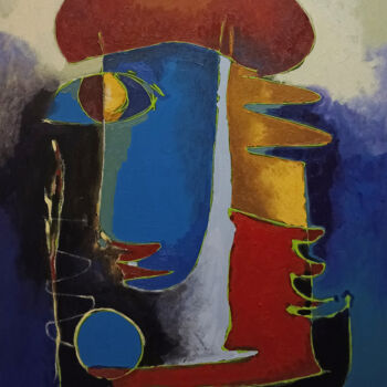 Painting titled "Reflections of Form" by Artyom Basenci, Original Artwork, Oil Mounted on Wood Stretcher frame