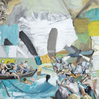 Peinture intitulée "Charybde et Scilla" par Gilles Chambon, Œuvre d'art originale, Huile Monté sur Châssis en bois