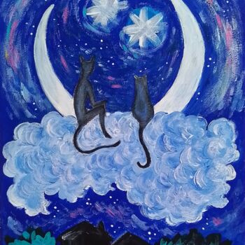 "Brownie and the Cat…" başlıklı Tablo Karolina Ingo (Karolina Navi -Ingo) tarafından, Orijinal sanat, Akrilik