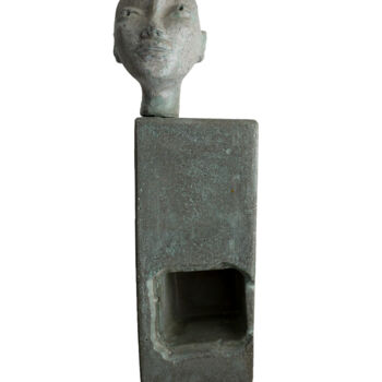 Sculptuur getiteld "CHIVA BRUTALIST HEAD" door Paolo Castagna (Brutalist Design), Origineel Kunstwerk, Beton