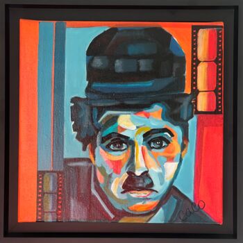 Peinture intitulée "Charlie CHAPLIN" par Caco, Œuvre d'art originale, Acrylique Monté sur Châssis en bois