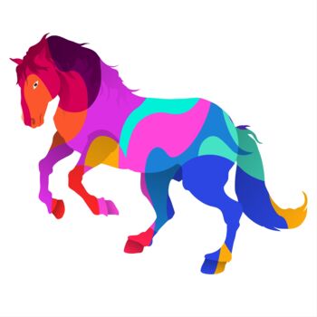 数字艺术 标题为“The horse - an abst…” 由Shamim Shaikh, 原创艺术品, 2D数字工作