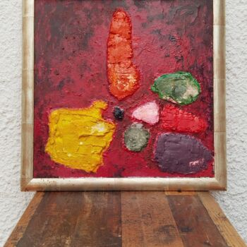 Painting titled "Tableau abstrait ar…" by Séverine Joly (Carré comme Orange), Original Artwork, Acrylic Mounted on Other rig…
