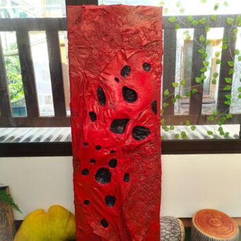 Painting titled "Tableau contemporai…" by Séverine Joly (Carré comme Orange), Original Artwork, Acrylic Mounted on Other rig…