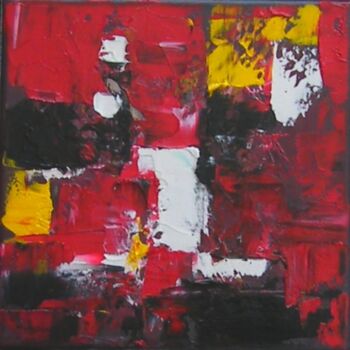 Painting titled "Abstraction 9" by Sandrine Hirson, Original Artwork, Oil Mounted on Wood Stretcher frame