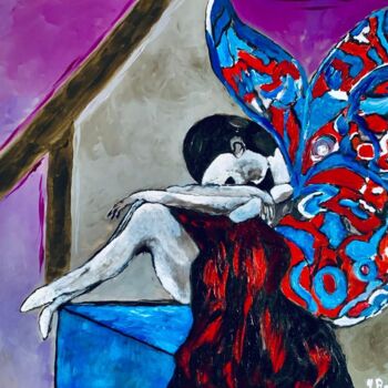 Malerei mit dem Titel "Pose de  la Danseuse" von Yves Perrotte, Original-Kunstwerk, Öl Auf Keilrahmen aus Holz montiert