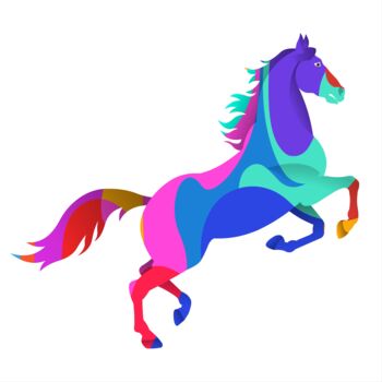 「A horse is depicted…」というタイトルのデジタルアーツ Shamim Shaikhによって, オリジナルのアートワーク, 2Dデジタルワーク