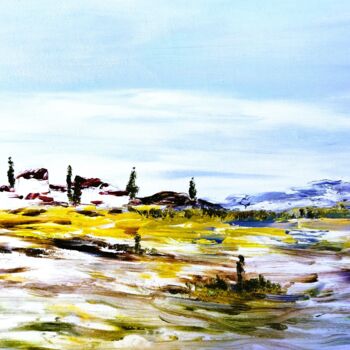 Peinture intitulée "PAYSAGE PROVENCAL" par Patrick Hesnard, Œuvre d'art originale, Huile