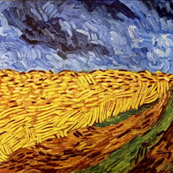 Peinture intitulée "Field without crows" par Yorgos Touskas, Œuvre d'art originale, Acrylique Monté sur Châssis en bois