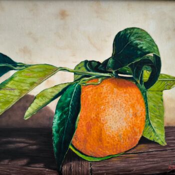 Painting titled "Alone" by Samaras Chris, Original Artwork, Oil Mounted on Wood Stretcher frame