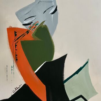 Peinture intitulée "Femme apaisée" par Françoise Colobert, Œuvre d'art originale, Acrylique Monté sur Châssis en bois