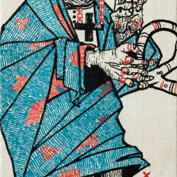 Painting titled "Devils. Part 1" by Tot_chuvak, Original Artwork, Acrylic Mounted on Wood Stretcher frame