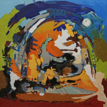 Pintura titulada "Volcano of Colors" por Artyom Basenci, Obra de arte original, Oleo Montado en Bastidor de camilla de madera