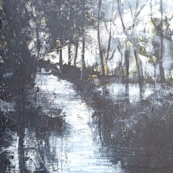 Peinture intitulée "Au bord du canal 2" par Laurent Chabrillat, Œuvre d'art originale, Acrylique Monté sur Châssis en bois