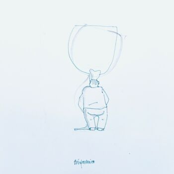 Dessin intitulée "Die Blase" par Bernd Bärfacker, Œuvre d'art originale, Encre