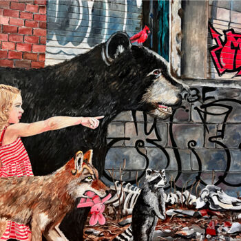 제목이 "The Search For Huma…"인 미술작품 Kristin Voss로, 원작, 아크릴 나무 들것 프레임에 장착됨