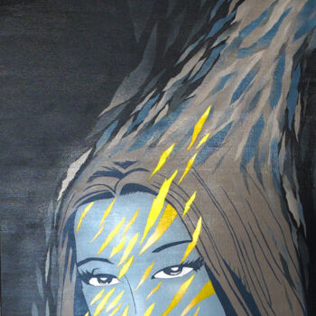 Peinture intitulée "Grey Spirit" par Wallhacker, Œuvre d'art originale, Bombe aérosol Monté sur Châssis en bois