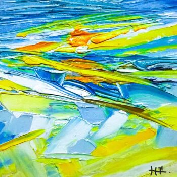 Painting titled "SUN" by Patrick Hesnard, Original Artwork, Oil