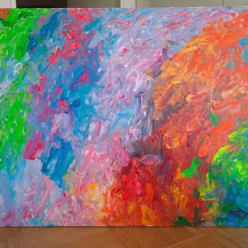 Painting titled "Ein buntes Treiben" by Marian Kulekov, Original Artwork, Acrylic