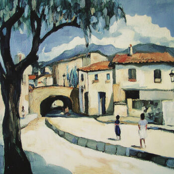 Digital Arts titled "Street Scene 3" by Elena Avanesova, Original Artwork, Digital Painting