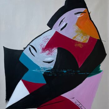 Peinture intitulée "Les Soeurs" par Françoise Colobert, Œuvre d'art originale, Acrylique Monté sur Châssis en bois