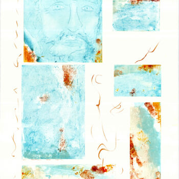 Estampas & grabados titulada "Lord of Kashi" por Sophie Gerin, Obra de arte original, Monotipia