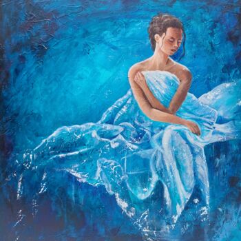 Painting titled "Nights in  white sa…" by Colette Tournier, Original Artwork, Acrylic Mounted on Wood Stretcher frame