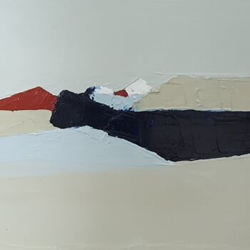 Painting titled "Promesses" by Sandrine Hirson, Original Artwork, Oil Mounted on Wood Stretcher frame