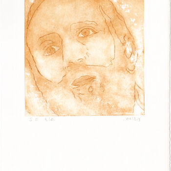 Gravures & estampes intitulée "Soul portrait 9" par Sophie Gerin, Œuvre d'art originale, Monotype