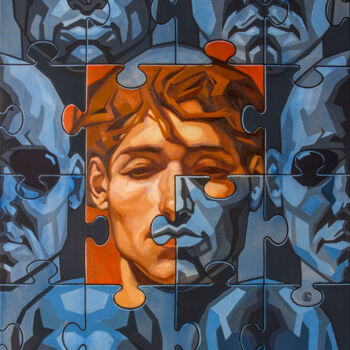 Peinture intitulée "THE MASS AND THE IN…" par Yaroslav Kurbanov, Œuvre d'art originale, Huile Monté sur Châssis en bois