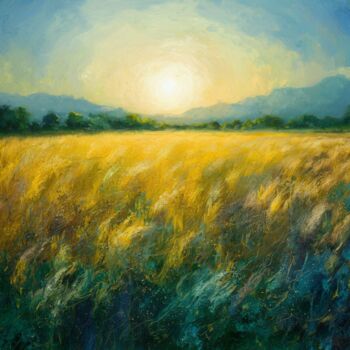 Digital Arts titled "fields fleurs" by Dinem, Original Artwork, AI generated image