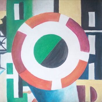 Painting titled "L'homme en noir" by Laudu, Original Artwork, Gouache