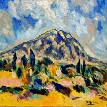 Painting titled "La montagne Sainte…" by Pierre-Yves Beltran, Original Artwork, Acrylic Mounted on Wood Stretcher frame