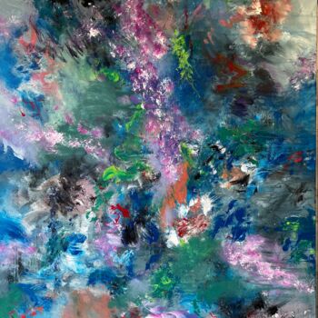 Pintura intitulada "'A Moment Of Reflec…" por Annette Aspen, Obras de arte originais, Acrílico Montado em Armação em madeira