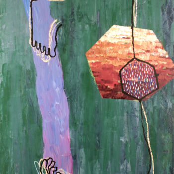 Painting titled "El Artista en el Es…" by Jesus Tejedor, Original Artwork, Acrylic Mounted on Wood Stretcher frame