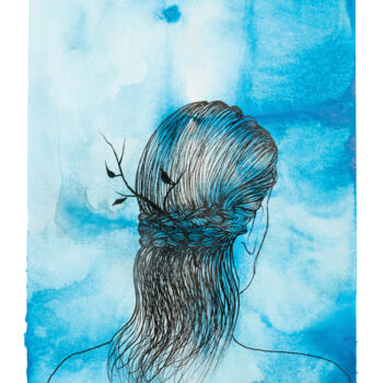 Peinture intitulée "Forest Creatures #47" par Laura Partin, Œuvre d'art originale, Aquarelle Monté sur Autre panneau rigide