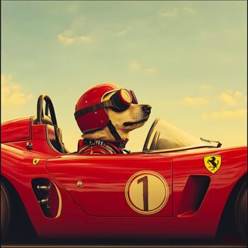 Цифровое искусство под названием "Ferrari Dogs II" - Ddking, Подлинное произведение искусства, Изображение, сгенерированное…