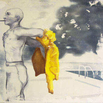 Gravures & estampes intitulée "Don't worry about t…" par Vahid Danaiefar, Œuvre d'art originale, Monotype Monté sur Panneau…