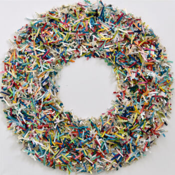 Sculpture titled "Paperwork #29" by Astrid Stoeppel, Original Artwork, Paper Mounted on Wood Stretcher frame
