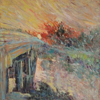 Pittura intitolato "Sunrise" da Guo Zhang, Opera d'arte originale, Tempera