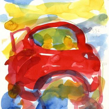 Malerei mit dem Titel "Auto/Selbster (1603…" von Detlef Lemme (Farbenkugel), Original-Kunstwerk, Aquarell