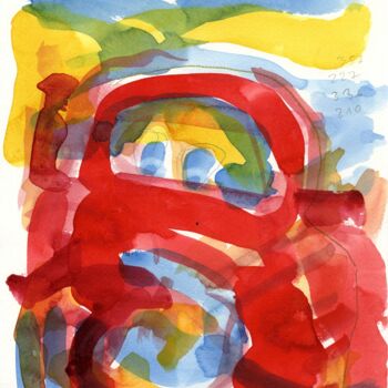 Malerei mit dem Titel "Auto/Selbster (1603…" von Detlef Lemme (Farbenkugel), Original-Kunstwerk, Aquarell